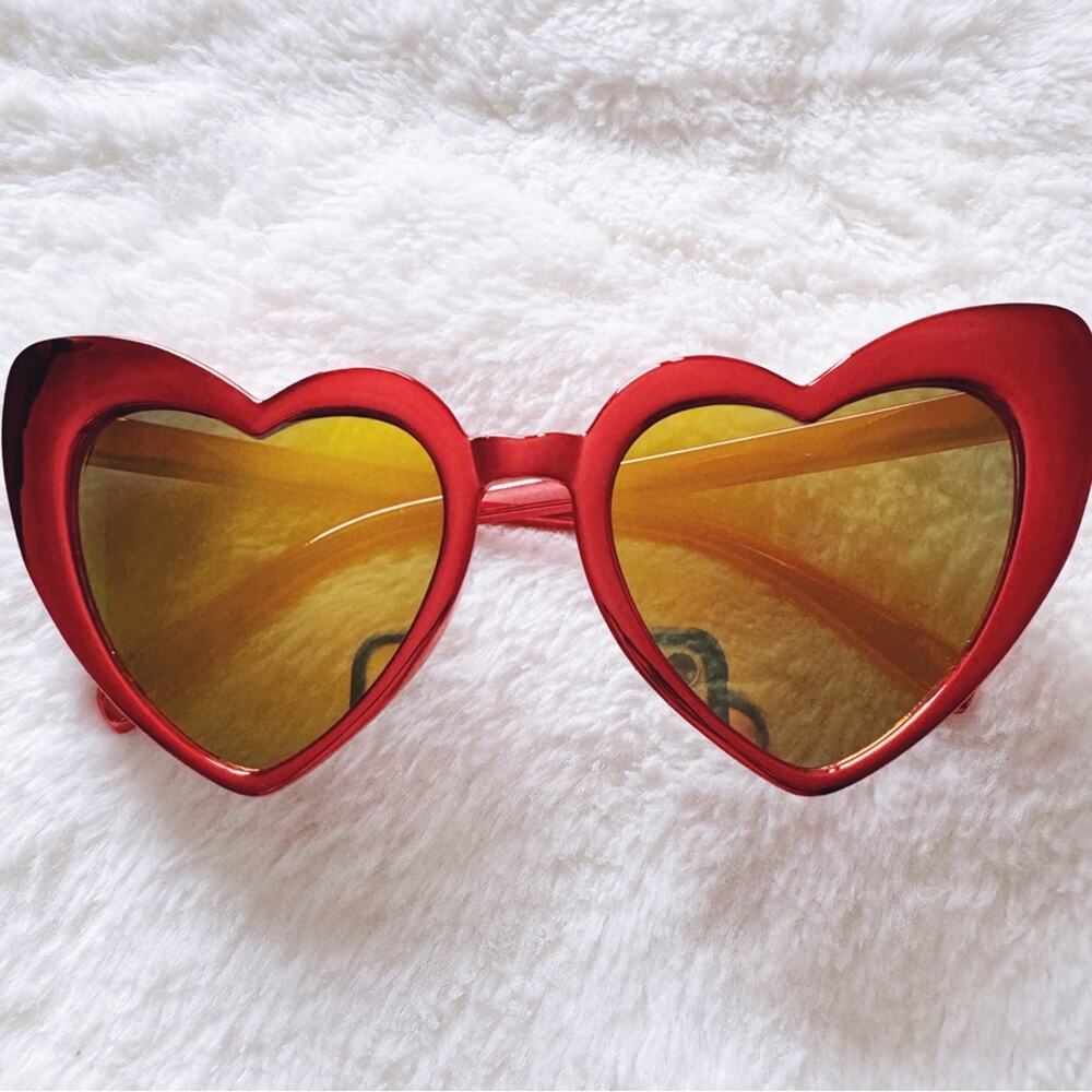 Addison Red Heart-Shaped Sunglasses - Picture 2 of 13